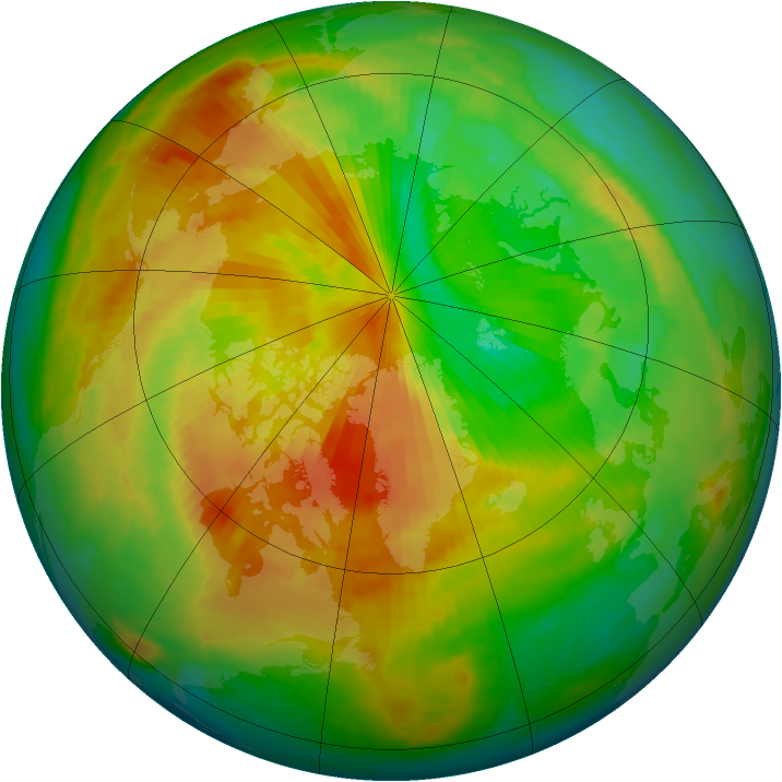 Arctic ozone map for 28 April 1997